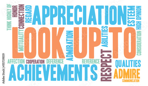 Look Up To word cloud on a white background. 