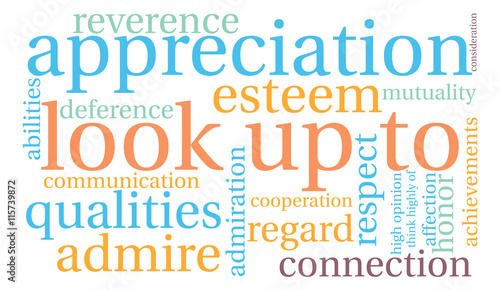 Look Up To word cloud on a white background. 