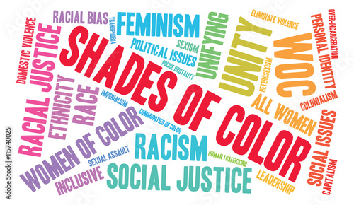 Shades Of Color word cloud on a white background. 