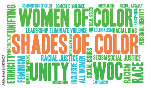 Shades Of Color word cloud on a white background. 