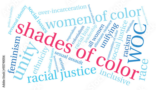 Shades Of Color word cloud on a white background. 