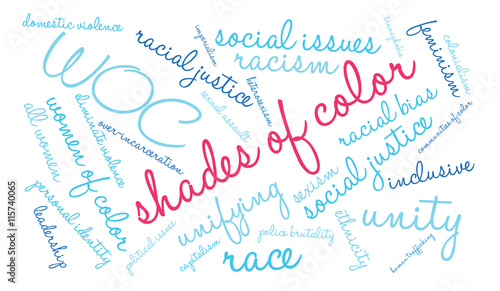 Shades Of Color word cloud on a white background. 