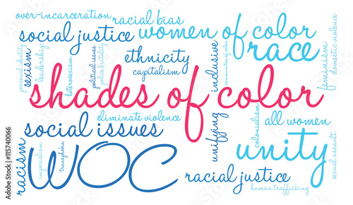 Shades Of Color word cloud on a white background. 