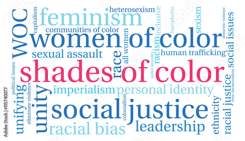 Shades Of Color word cloud on a white background. 