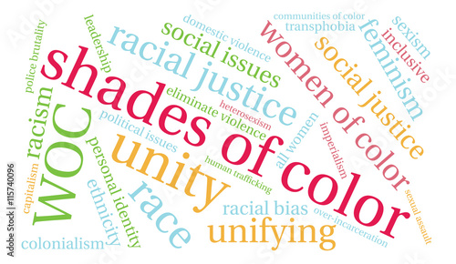 Shades Of Color word cloud on a white background. 