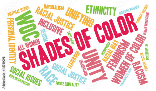 Shades Of Color word cloud on a white background. 