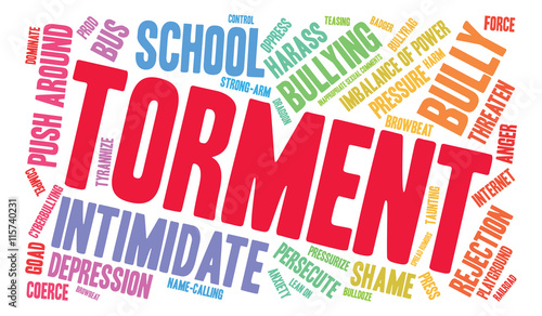 Torment word cloud on a white background. 
