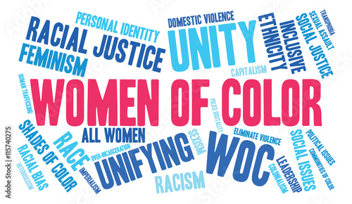 Women Of Color word cloud on a white background. 