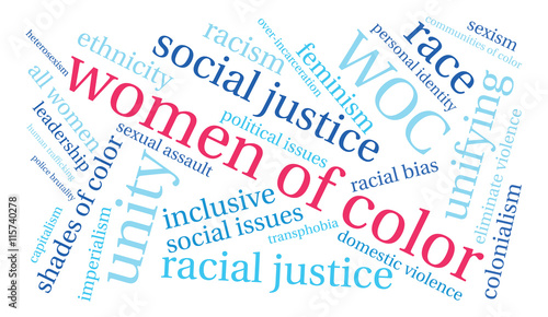 Women Of Color word cloud on a white background. 
