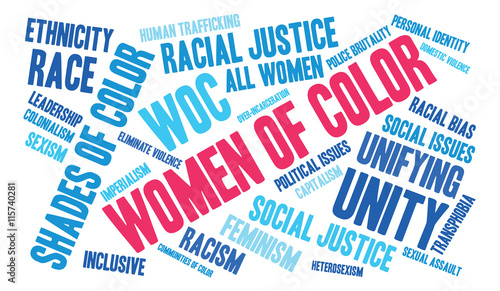 Women Of Color word cloud on a white background. 