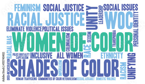 Women Of Color word cloud on a white background. 