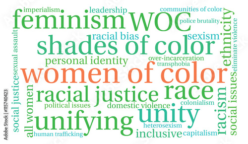 Women Of Color word cloud on a white background. 