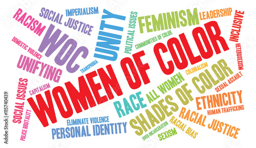 Women Of Color word cloud on a white background. 