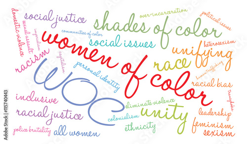 Women Of Color word cloud on a white background. 