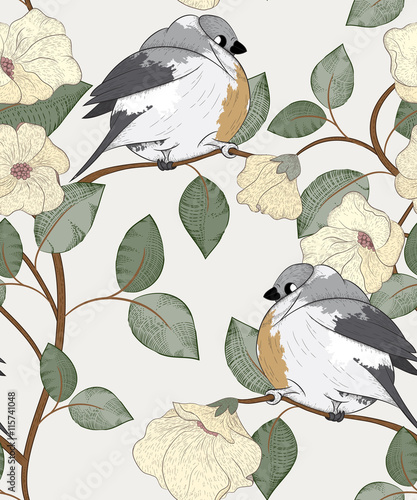 Birds seamless pattern