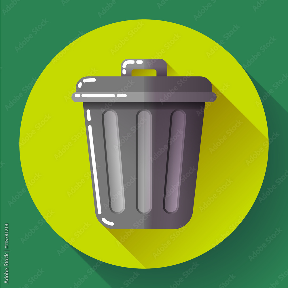 Trash can icon Recycle Bin Garbage Flat Vector Illustration Trash can icon Recycle Bin Garbage Flat Vector Illustration