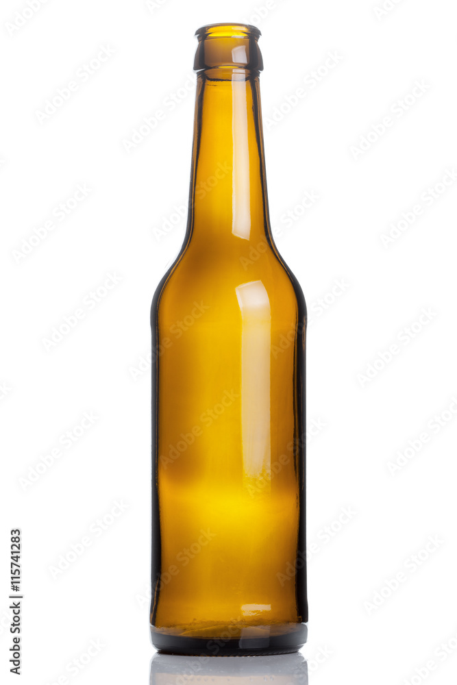empty brown beer bottle isolated on white background empty brown beer bottle isolated on white background