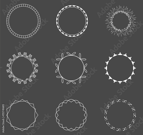 Set of decorative round frames