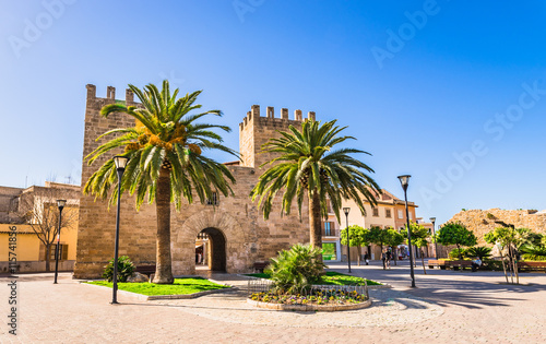 Spain Majorca Alcudia Old Town Gate Porta des Moll
