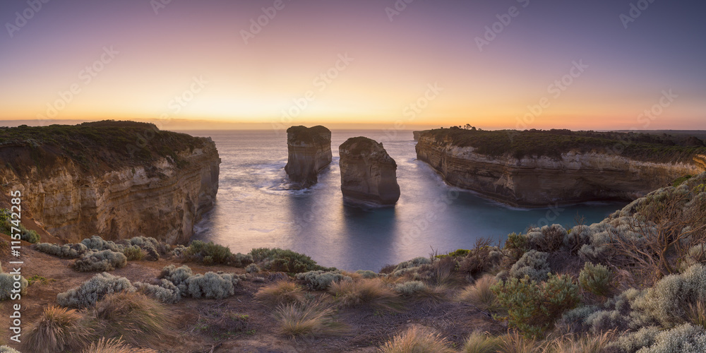 Loch Ard Gorge at sunset, Port Campbell National Park, Australia Loch Ard Gorge at sunset, Port Campbell National Park, Australia