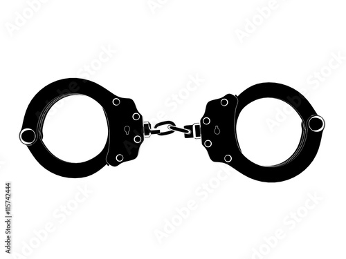 Black and White Handcuffs - 3D Illustration