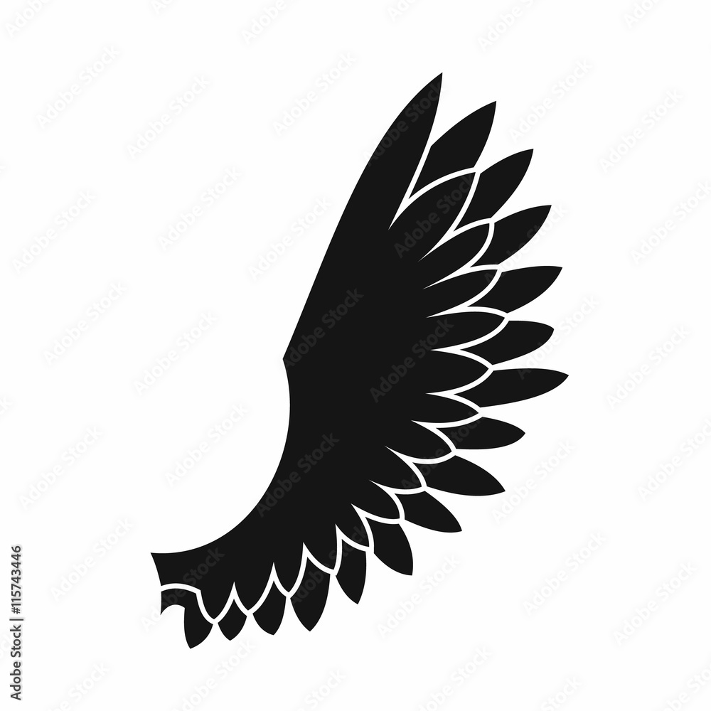 Wing icon in simple style isolated vector illustration Wing icon in simple style isolated vector illustration