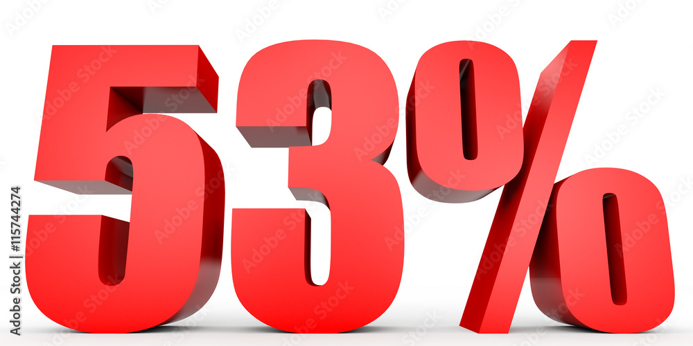 Discount 53 percent off. 3D illustration. Discount 53 percent off. 3D illustration.