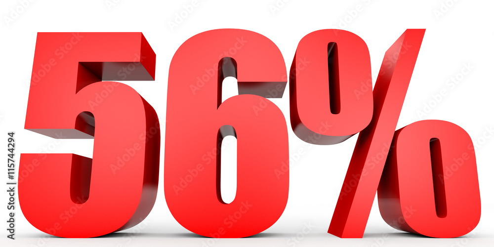 Discount 56 percent off. 3D illustration. Discount 56 percent off. 3D illustration.