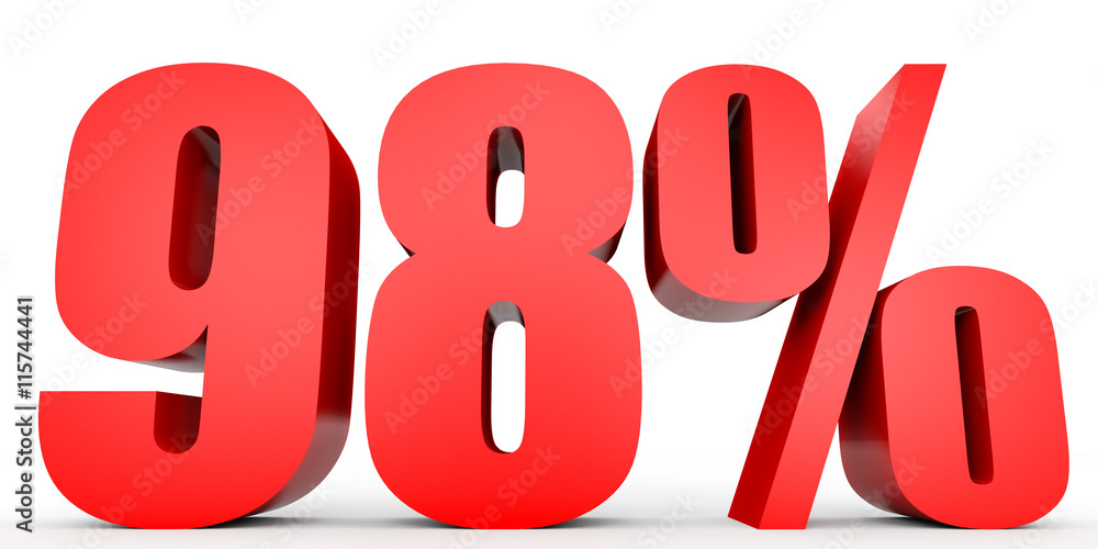 Discount 98 percent off. 3D illustration. Discount 98 percent off. 3D illustration.