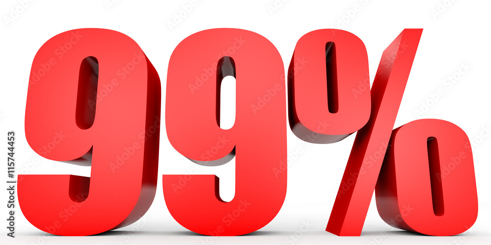 Discount 99 percent off. 3D illustration. Discount 99 percent off. 3D illustration.