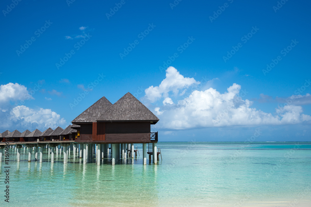 Perfect tropical island paradise beach Maldives