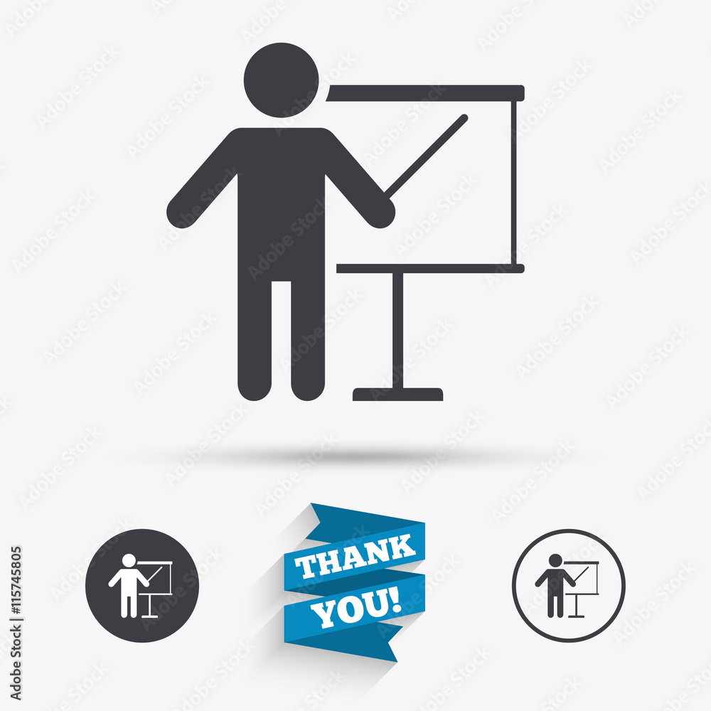 Presentation billboard sign icon. Presentation billboard sign icon.