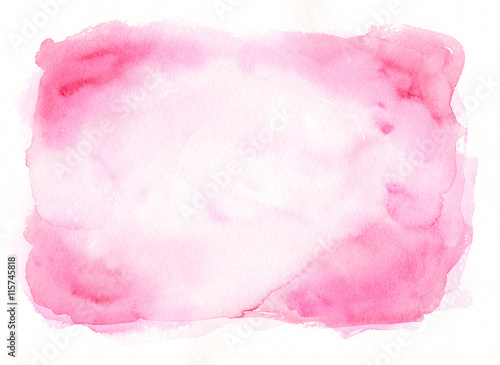 Pink abstract frame watercolor painting