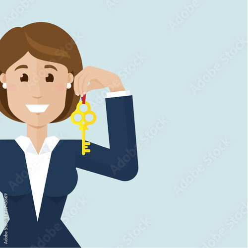 Businesswoman find a key for future