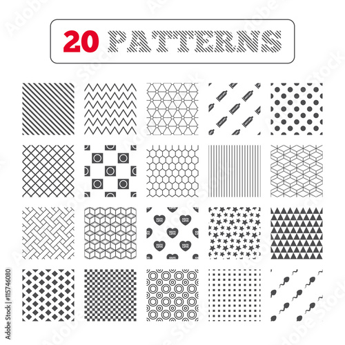 Safe sex love icons. Condom in package symbols.