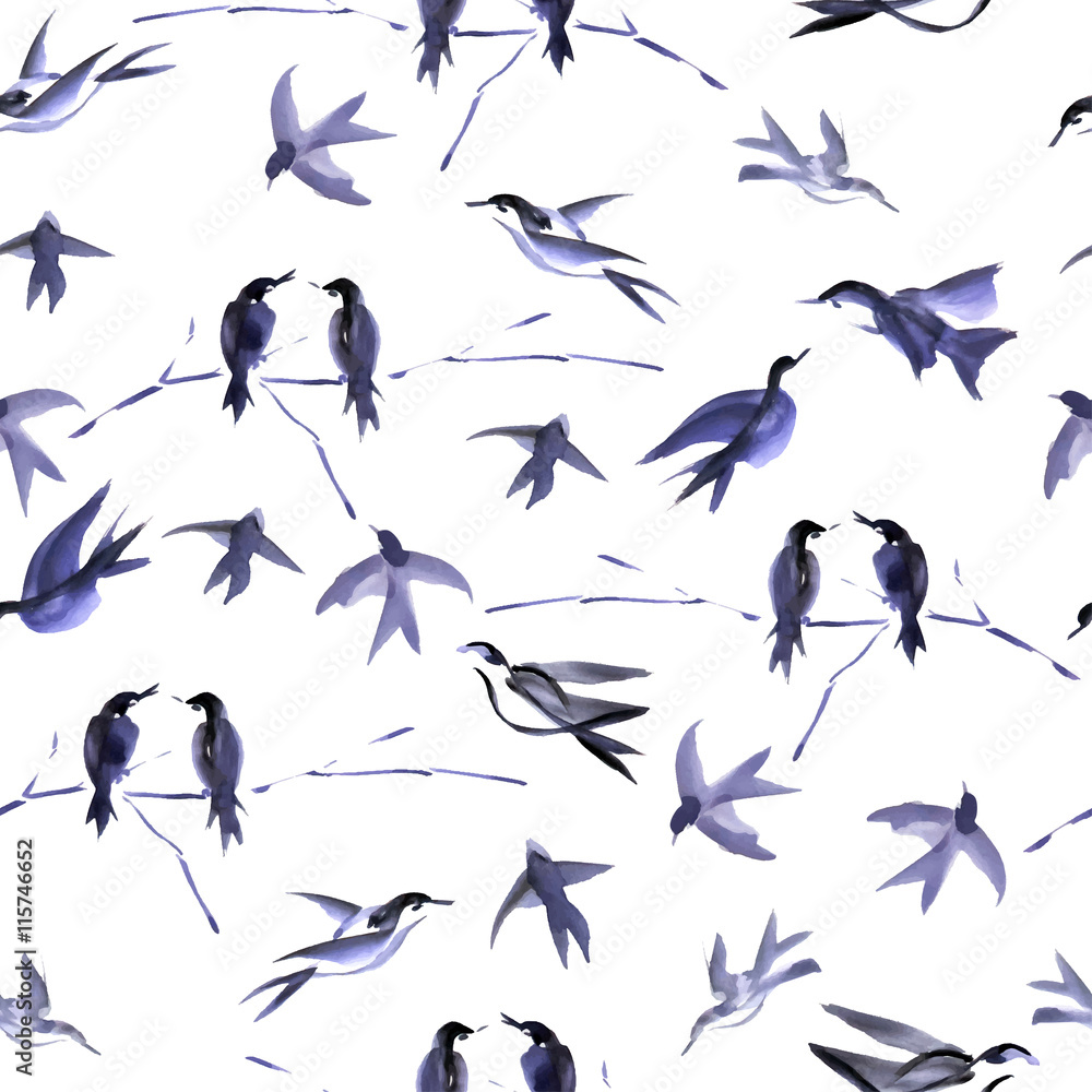 Fototapeta premium bird seamless pattern