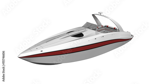 Speed boat, vessel, boat isolated on white background