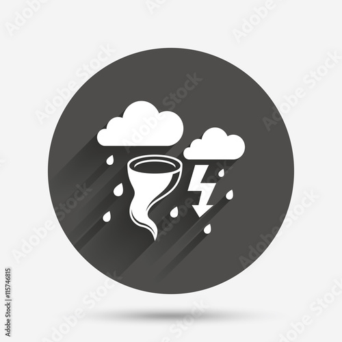 Storm bad weather sign icon. Gale hurricane.