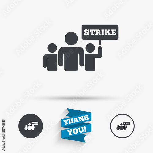 Strike sign icon. Group of people symbol.