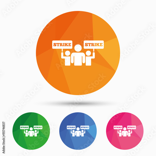 Strike sign icon. Group of people symbol.