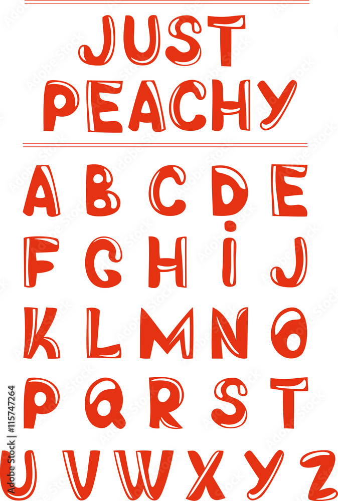 Interesting font. Juicy vector alphabet letters Interesting font. Juicy vector alphabet letters