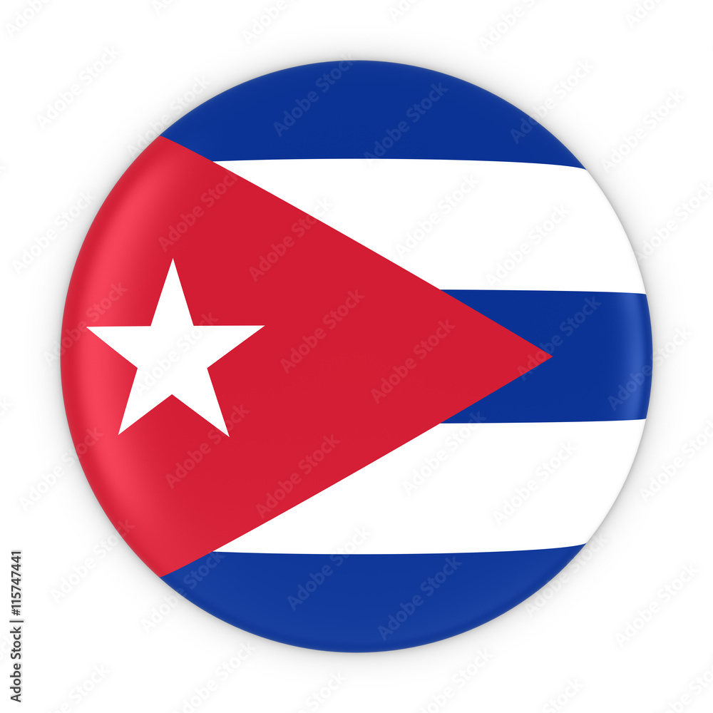Cuban Flag Button - Flag of Cuba Badge 3D Illustration Cuban Flag Button - Flag of Cuba Badge 3D Illustration