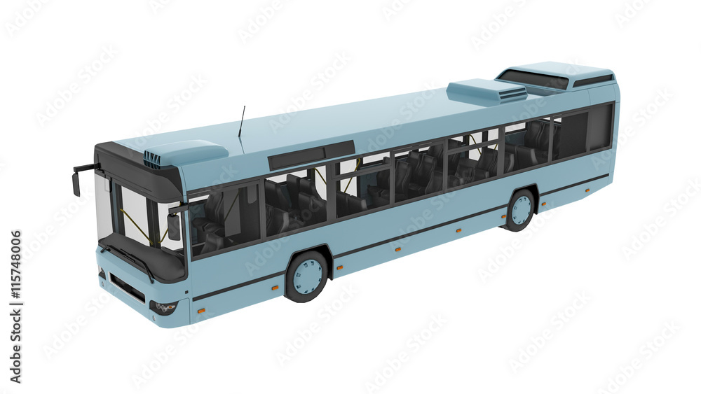 City bus, public transportation vehicle isolated on white background City bus, public transportation vehicle isolated on white background