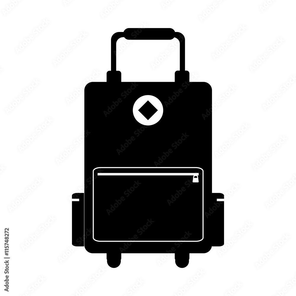 flat design suitcase with wheels icon vector illustration flat design suitcase with wheels icon vector illustration