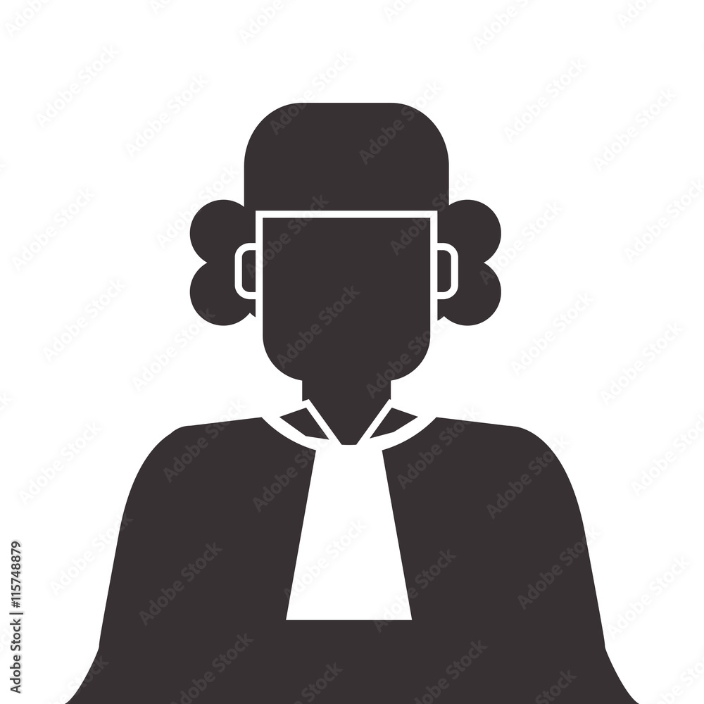 flat design court judge icon vector illustration