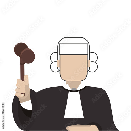 flat design court judge icon vector illustration