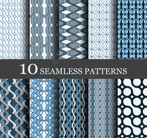 set of 10 seamless abstract patterns