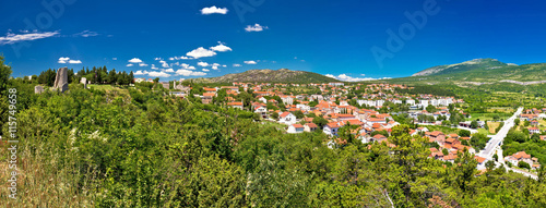 Town of Drnis and Dalmatian inland panorama