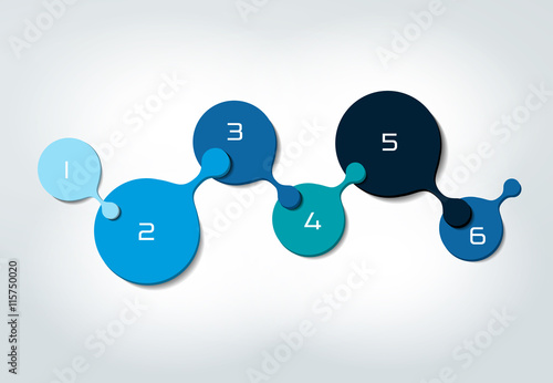 Round numbered step by step template, banner. Business color vector. Infographic.