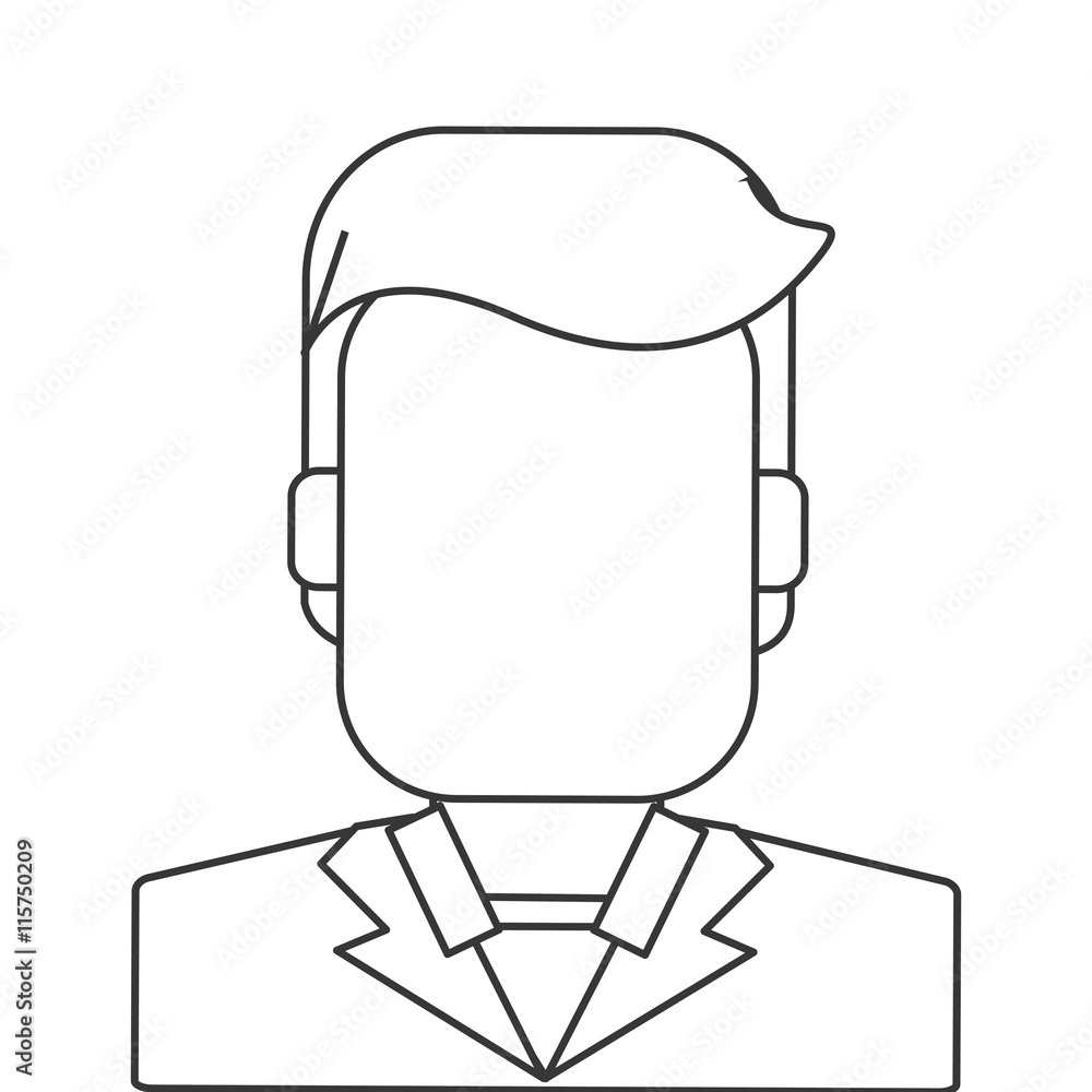 Fototapeta premium flat design faceless businessman portrait icon vector illustration